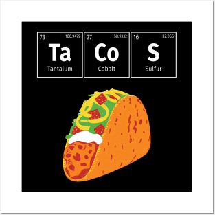 Mexican Tacos Periodic Table Elements Funny Science Posters and Art